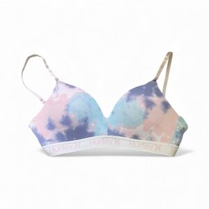 Hurley Pink Tie Dye Comfort Bra Lightly Padded Wireless 36C Women’s Lingerie